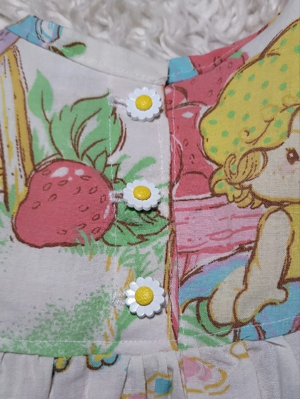 Vintage Strawberry Garden Pink White Yellow Baby Bodysuit